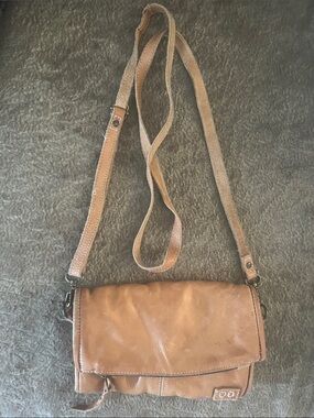 Bed Stu Tan Leather Fold-Over Crossbody Bag